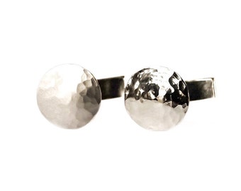Boutons De Manchette Vintage Mason - Motif Paisley/Amoeba - Finition Argent - Occasion