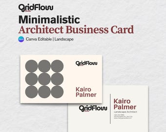 Minimalistic Architect Business Card | Canva Editable Template
