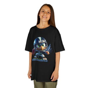 キッズフットボールヒーローTシャツ、ユーススポーツシャツ、シーホークスファンギア、面白いキッズTシャツ、男の子への誕生日プレゼント