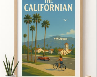 Vintage Los Angeles Travel Poster: Retro California Art Print