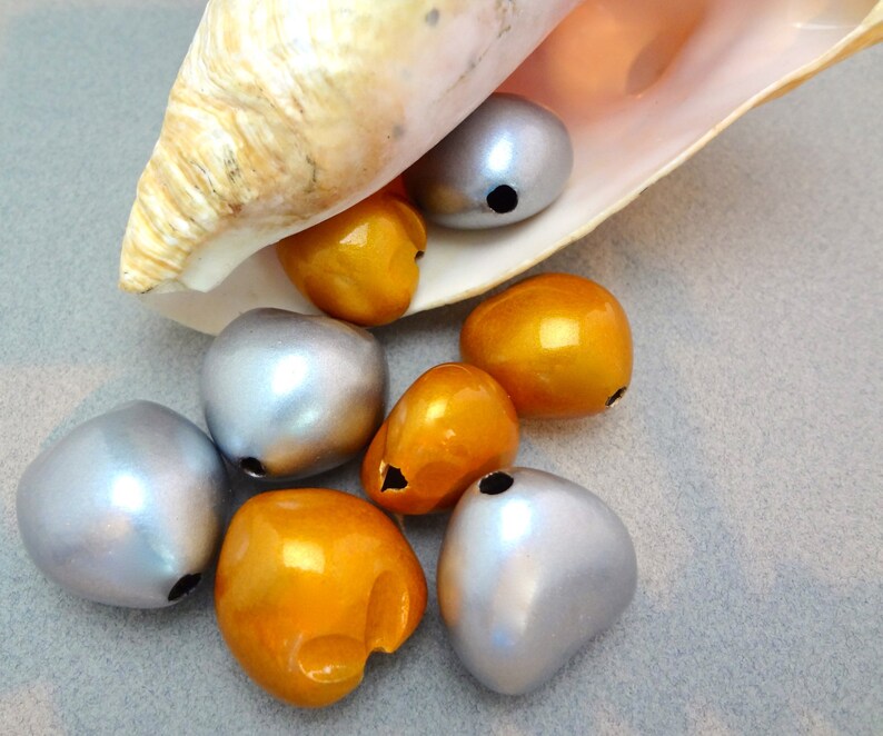 Loose Painted Metallic Kukui Nuts Choose Your Colors Etsy