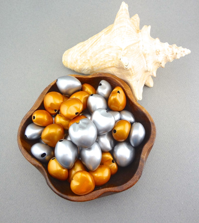 Loose Painted Metallic Kukui Nuts Choose Your Colors Etsy