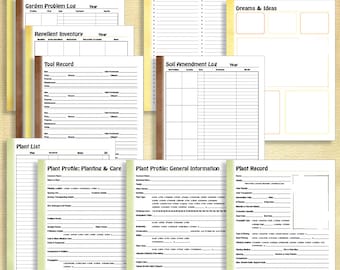 Komplettset - Gartenplaner - 8,5" x 11" Ordner, Briefgröße herunterladbare PDF-Datei