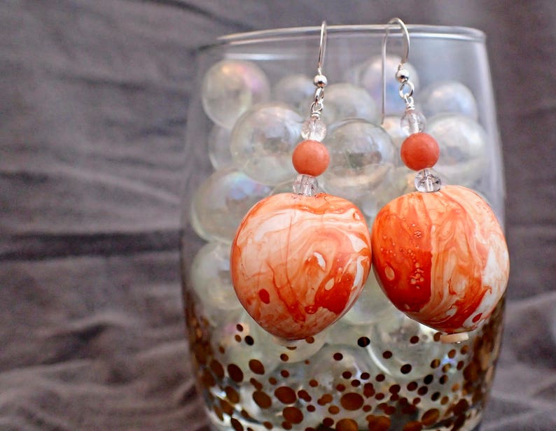 Marbled Kukui Nut Earrings Etsy