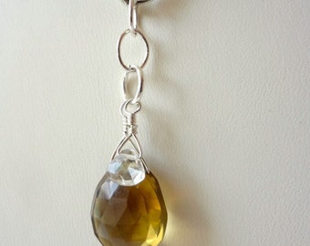 Whiskey and Clear Quartz Pendant