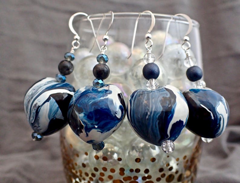 Marbled Kukui Nut Earrings Etsy