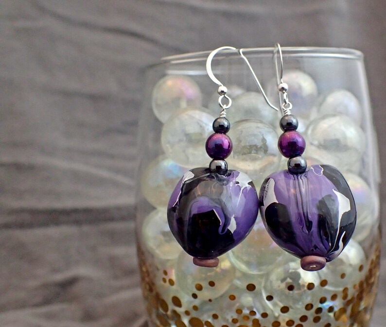 Marbled Kukui Nut Earrings Etsy