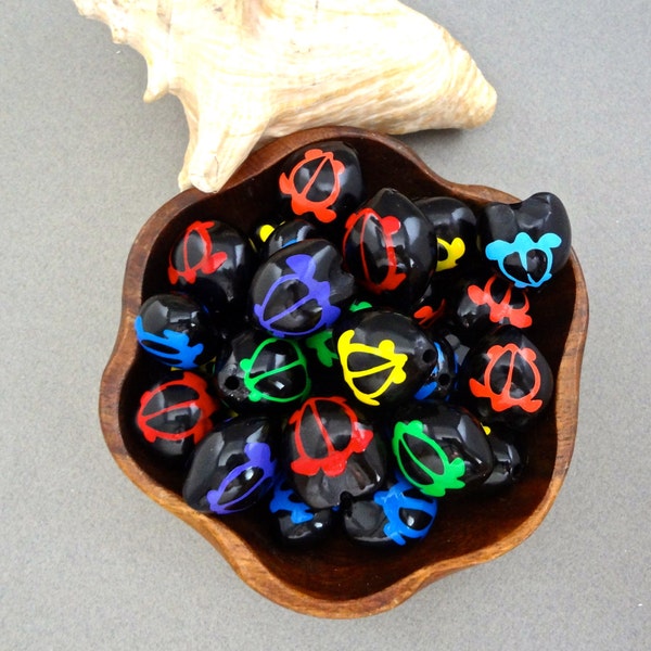 Loose Kukui Nuts with Hand Painted Honu (Turtle)