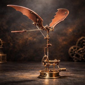 Magnetic Steampunk Ornithopter Model Kit, DIY Mechanical Assembly Kit for Adults, Desk Display Gift