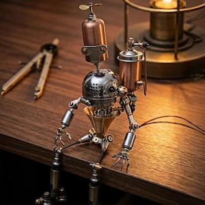 Mechanical Robot Sculpture Kit — Industrial Art For Creative Spaces