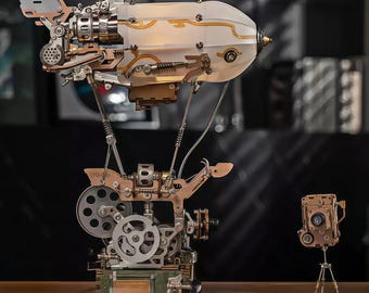 Steampunk Dream Machine Collectible, Futuristic Mechanical Art Model for Sci-Fi Collectors