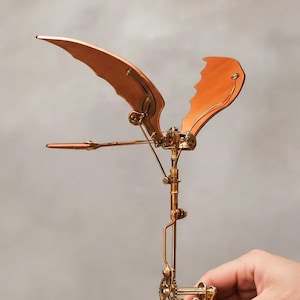 Magnetic Steampunk Ornithopter Model Kit, DIY Mechanical Assembly Kit for Adults, Desk Display Gift