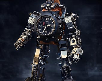 Robot Watch Stand Metal Model Kit – Mechanical Watch Holder Desk Display