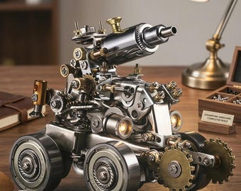 Steampunk Metal Robot Model Kit, DIY Blind Box, Mechanical Desk Decor Gift