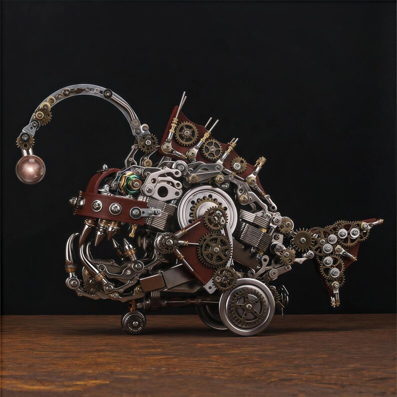 Steampunk Anglerfish Model Kit – Metal DIY Mechanical Build for ...