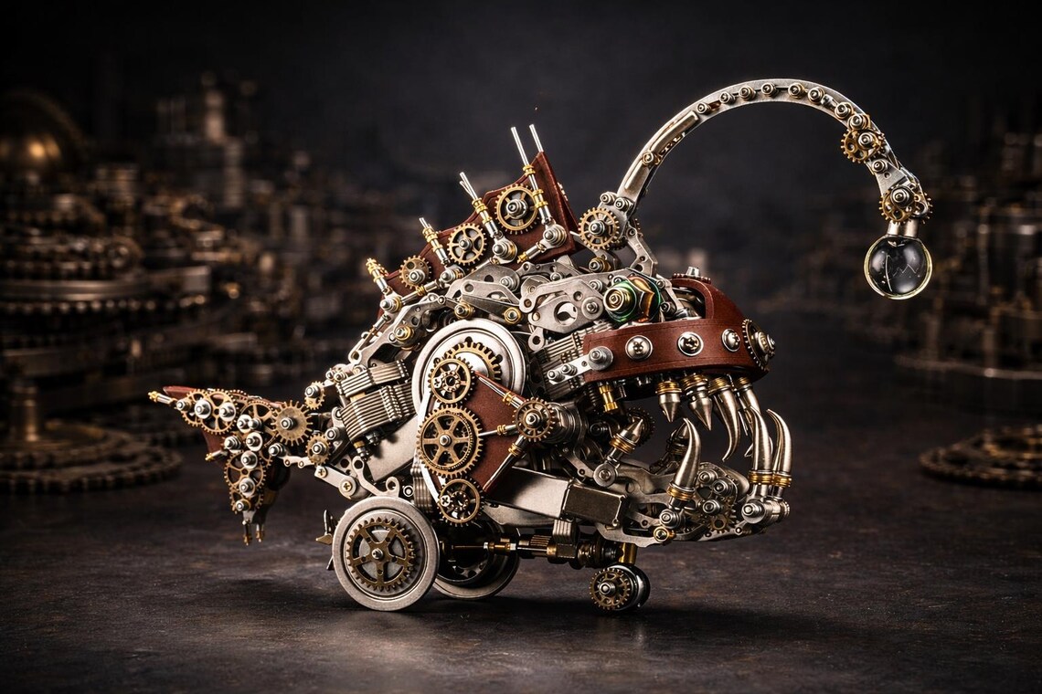 Steampunk Anglerfish Model Kit – Metal DIY Mechanical Build for ...