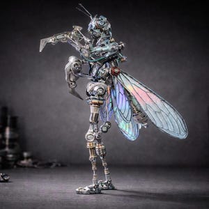 Queen Mantis DIY Metal Model Kit: Cyberpunk Insect Sculpture