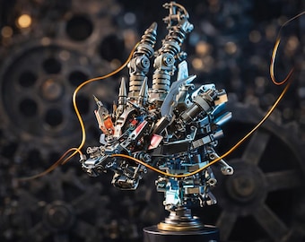 Steampunk Dragon Head Model Kit – Metal DIY Assembly for Mechanical Display