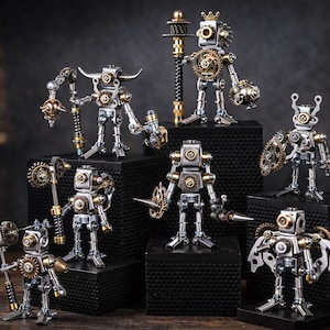 Steampunk Roboter Figur: Vintage Metall Mechanisches Heiliges Kunst Spielzeug