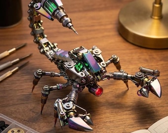 Mechanical Scorpion Model, Cyberpunk Metal Creature, Collector Desk Object