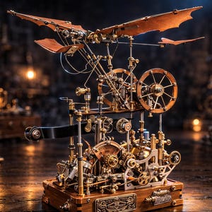 Steampunk Ornithopter Model Kit – Metal DIY Flying Machine Inspired by Da Vinci