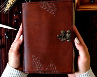 Diario in pelle personalizzato, taccuino con incisione personalizzata, regalo da viaggio (7x5 pollici)