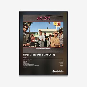 AC/DC - Dirty Deeds Done Dirt Cheap Album Art Poster | Digital Download | Print | Wall Art