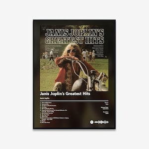 Janis Joplin - Janis Joplin&#39;s Greatest Hits Album Art Poster | Digital Download | Print | Wall Art