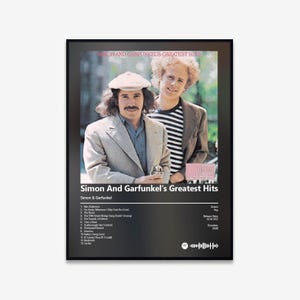 Simon & Garfunkel - Simon And Garfunkel&#39;s Greatest Hits Album Art Poster | Digital Download | Print | Wall Art