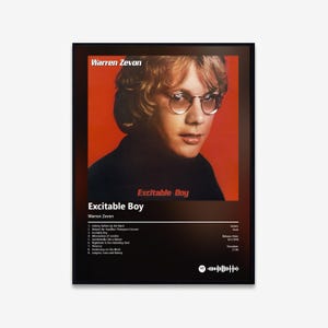 Warren Zevon - Excitable Boy Album Art Poster | Digital Download | Print | Wall Art