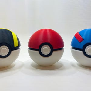 3D Printed Pokeball Set, Original, Great, Ultra & Master ball Decors