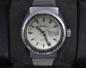 Vintage Caravelle Bulova Automatic 666 Feet Devil Diver Mens Watch 1980’s