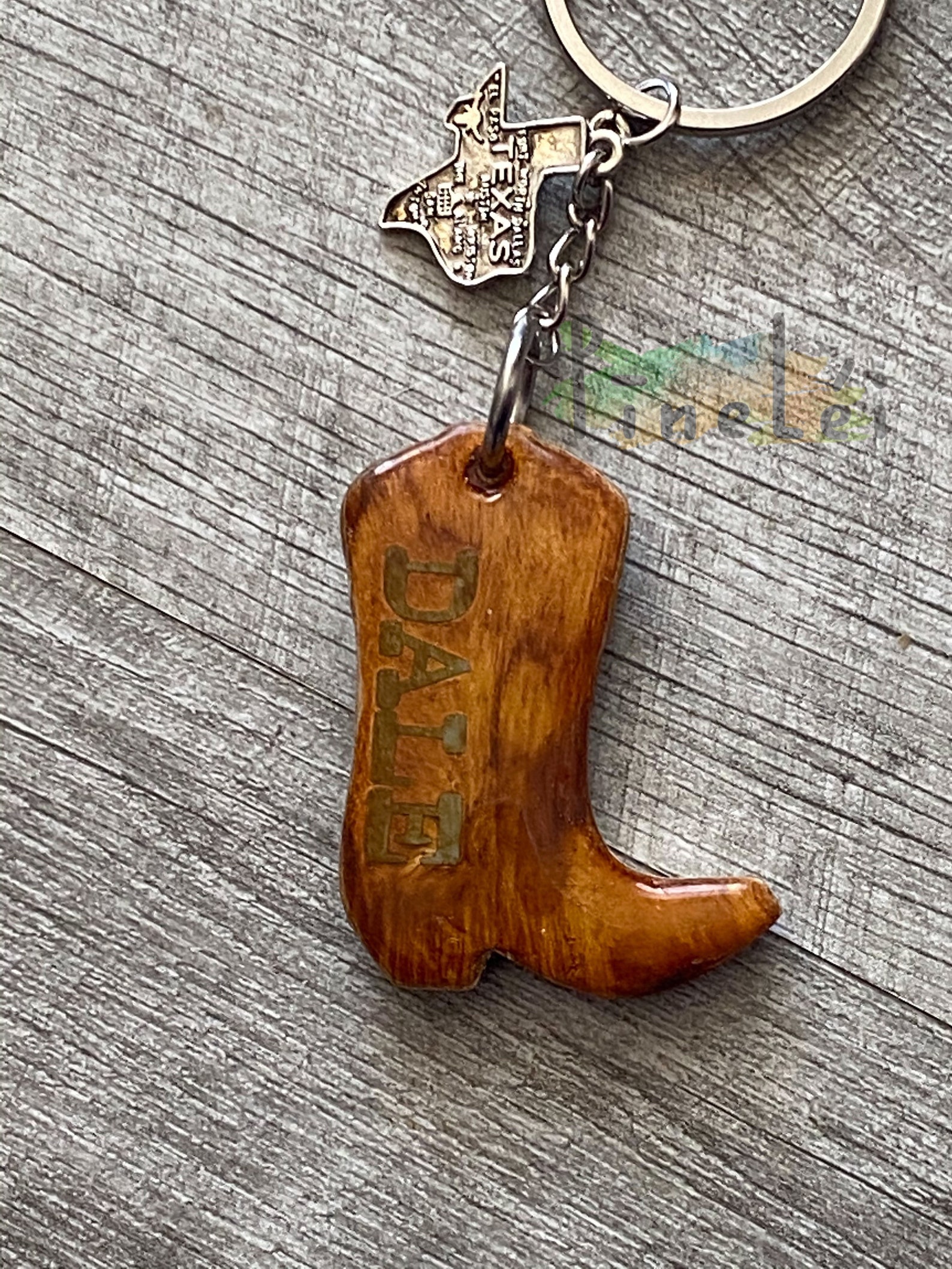 Cowboy boot keychain Etsy