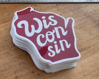 Wisconsin State Sticker | Original Hand-Lettered Vinyl Art (Madison WI)
