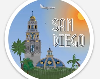 San Diego Balboa Park Dome Sticker | Vintage California Travel Decal (3" Vinyl)