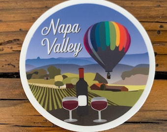 Napa Valley California Travel Sticker | Wine Country Waterproof Vinyl Decal | California Souvenir Gift