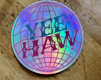 Yee Haw Disco Sticker | Retro Western Groovy Vinyl Decal (3" Size)