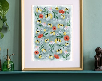 Busy Bees Art Print (unframed)