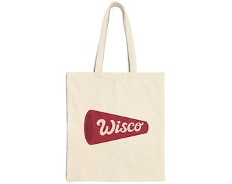 Wisconsin Megaphone Cotton Canvas Tote Bag