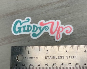 Giddy Up Sticker | Hand-Illustrated Western Vinyl Decal (Laptop, Water Bottle)