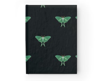 Luna Moth Journal, Matte Laminated Cover, Eco-Friendly Notebook