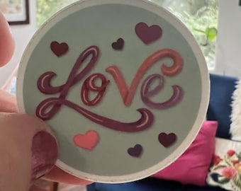 Retro Love Heart Sticker | Waterproof Vinyl Laptop Decal