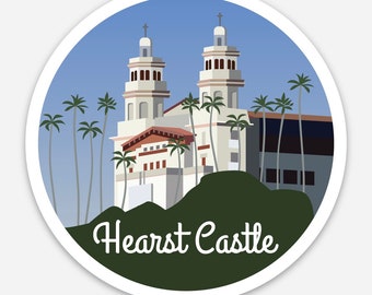Hearst Castle Sticker | Vintage California Travel Decal (Waterproof)