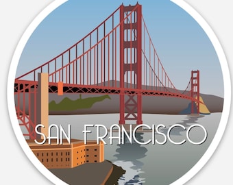 San Francisco Golden Gate Bridge Sticker | Waterproof Vinyl Travel Decal