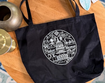 Madison Wisconsin Eco Tote: Organic Cotton Canvas Market Bag