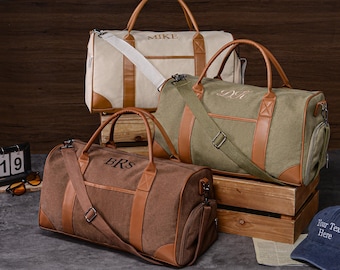 Personalized Name Duffel Bag,Embroidered Travel Bag,Groomsmen Bag,Groomsmen Gift,Custom  Canvas Travel Bag With Name,Best Men's Gift