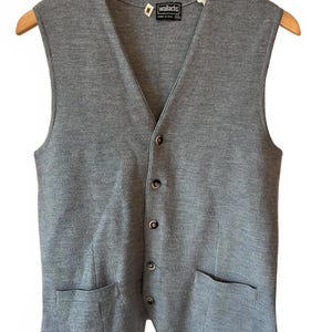 Vintage Wallachs Grey Wool Blend Men&#39;s Vest Size M