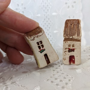 Rustic Miniature Ceramic House: Seagrove NC Pottery, Fairy Garden Decor