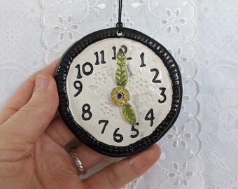 Funny clock ornament It's 5:00 somewhere Handmade ceramic clock Nature art decoration Nature decor