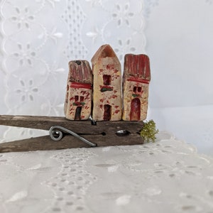 Rustic Miniature Ceramic House: Hand-Painted Flower Box Fairy Garden Decor